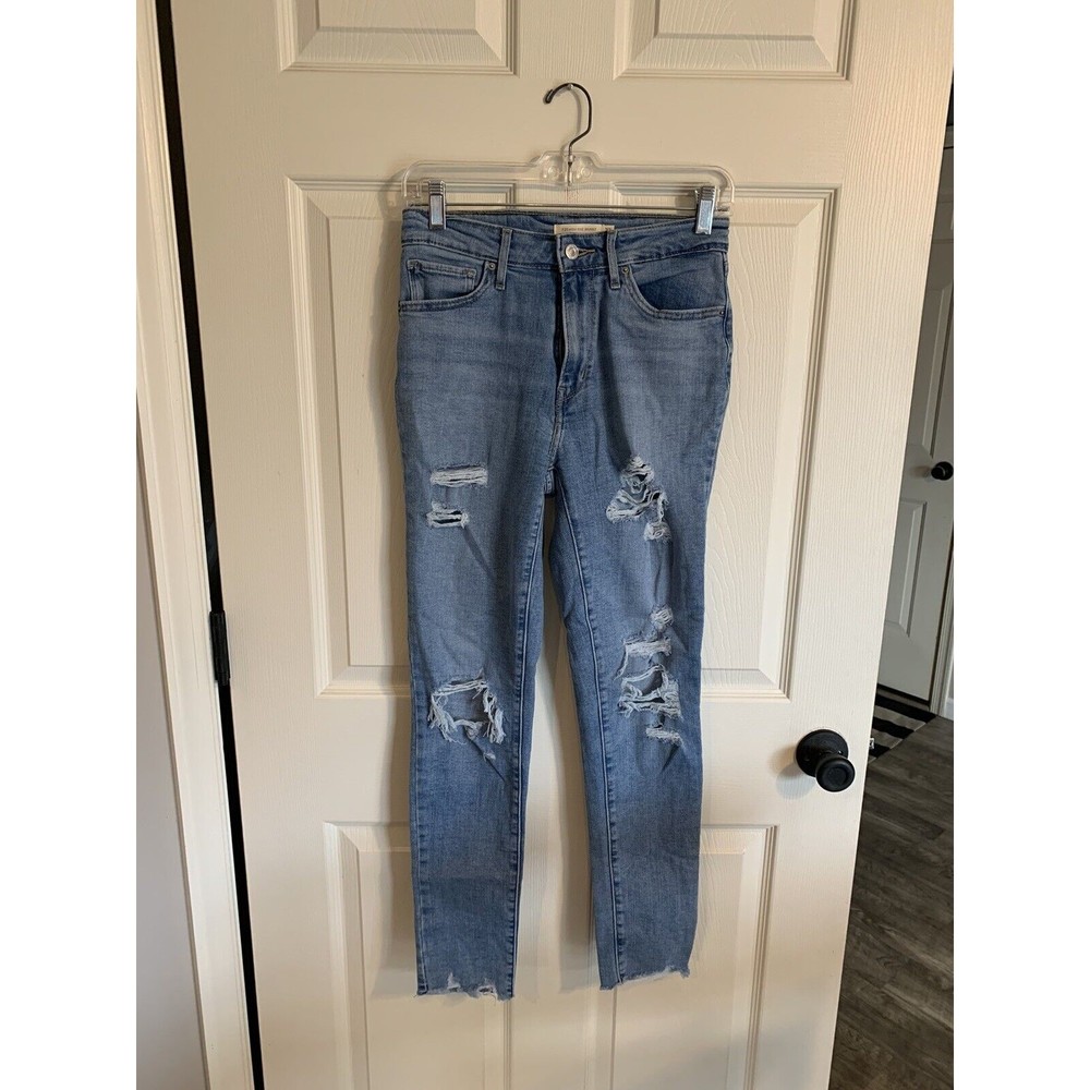 Levi's Women's 721 High Rise Skinny Distressed Jeans Size 27x30